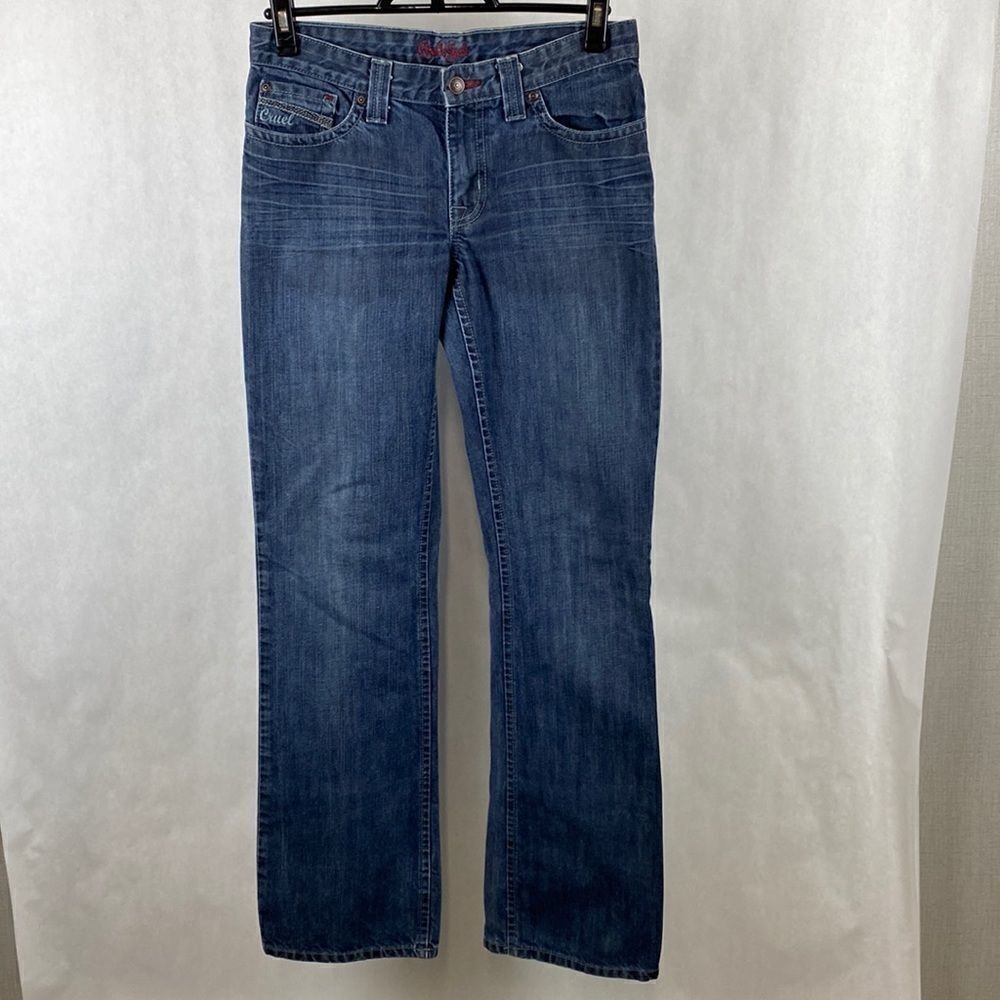 Cruel Girl Denim Jeans 5 Long 5L Boot Cut Button Flap Pockets